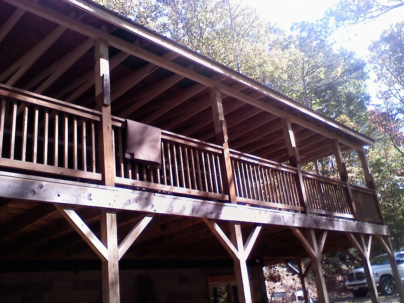 Timber framing under a new elevated porch and deck — Roof Leak Repair in Broad Brook by Roofing Brothers